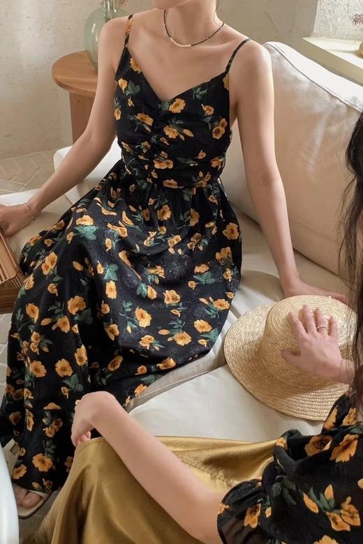 SUMMER & SAGE 法式复古碎花吊带长裙 20493 商品图0