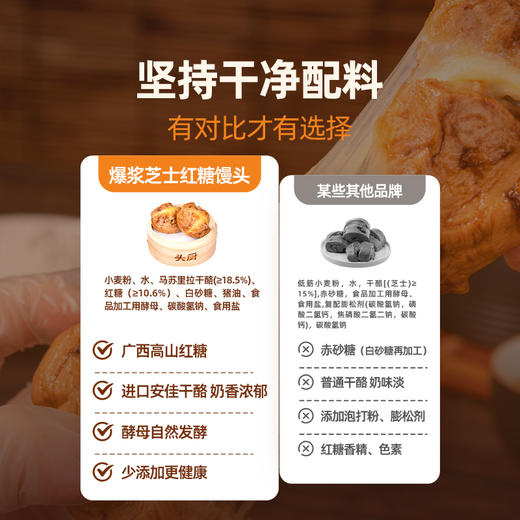 头厨 爆浆芝士红糖馒头 280g/4只/袋 商品图3