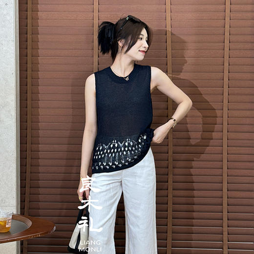 【预售7天】良木礼镂空针织背心（MC719） 商品图3