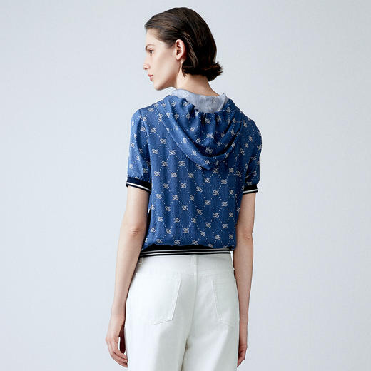 EITIE爱特爱夏季新款时尚休闲显瘦连帽套头印花上衣7813520 商品图4