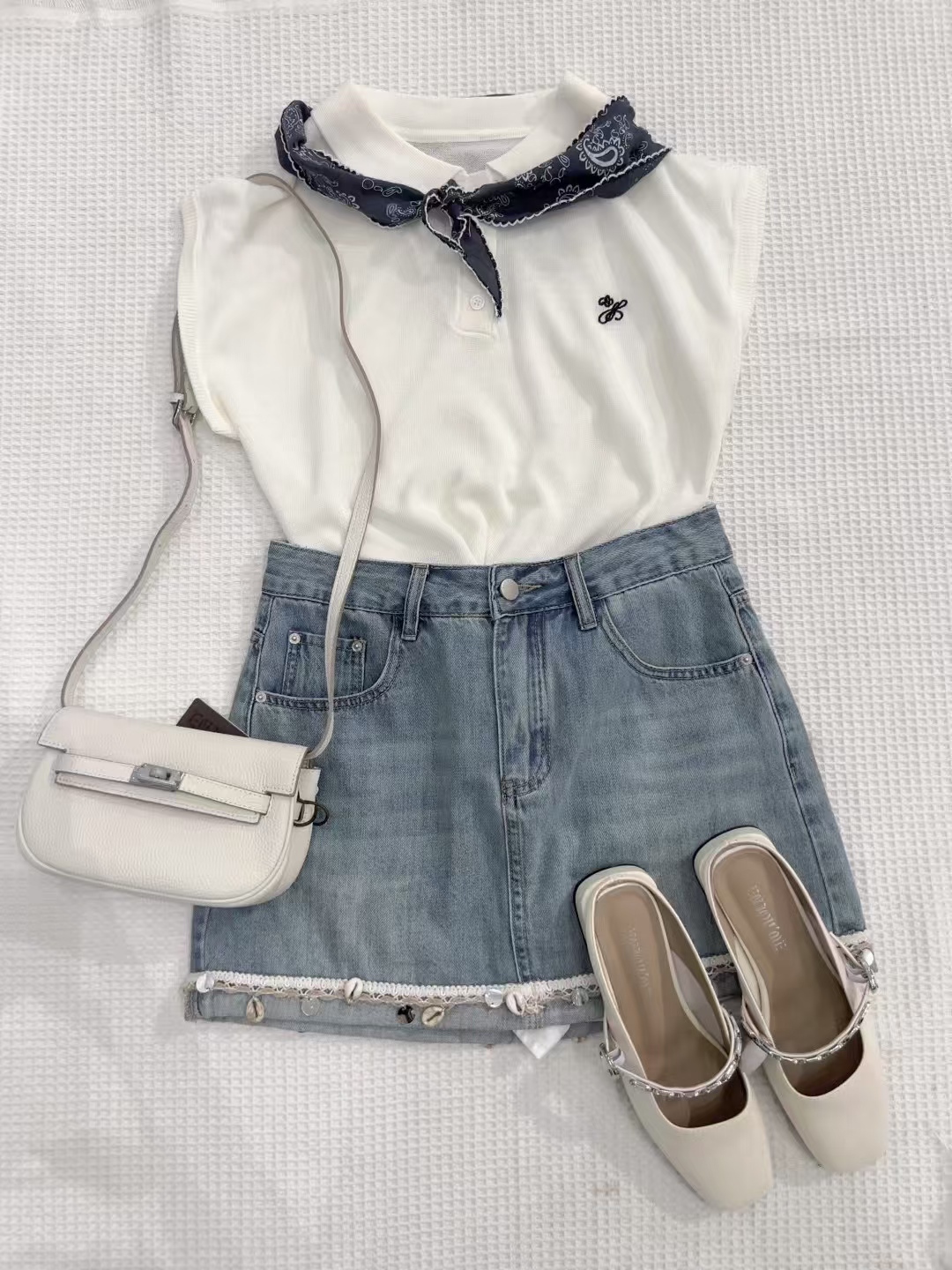 【门店同款】ENJOY夏季“都市漫游”配丝巾polo针织 163443885