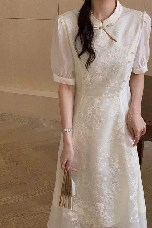 Stay2Weeks 中式改良温柔风刺绣连衣裙 20713 商品图2