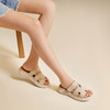 千百度厚底魔术贴露趾一字拖女增高外穿魔术贴凉拖鞋A25311501 商品缩略图2