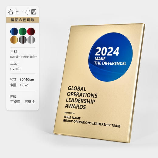 创意金属奖牌定做大号授权牌代理商会荣誉纪念牌匾定制证书铜牌 商品图6