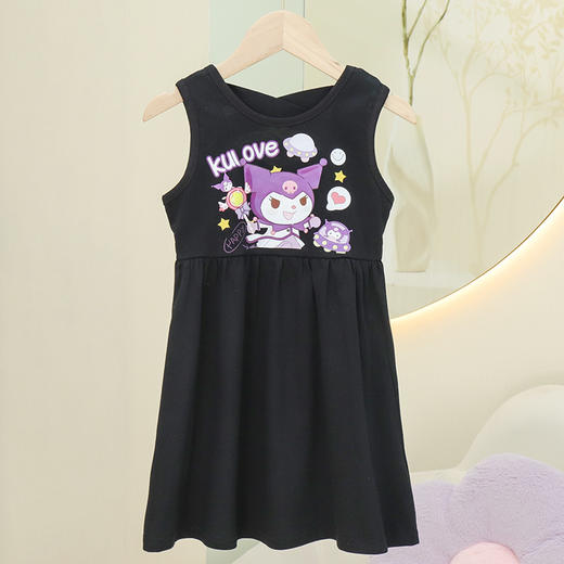 【露背设计，潮酷又飒】新款网红女童连衣裙 夏季童装儿童露背 潮酷又酷又飒 黑色沙滩裙-QQ 商品图3