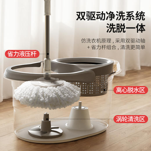 好媳妇旋转式省力自动甩水拖把桶 商品图2