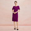 QF8D4斯尔丽2025新款立体腰间抽褶显瘦单肩立体装饰韩版OL气质连衣裙 商品缩略图3