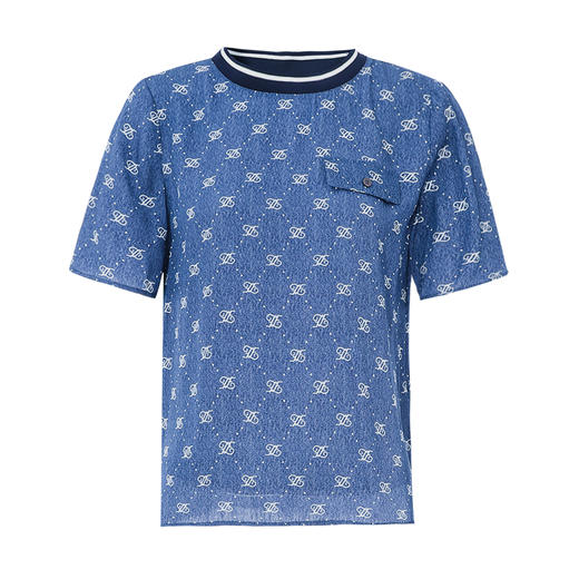 EITIE爱特爱夏季新款修身显瘦百搭印花小上衣7813519 商品图5