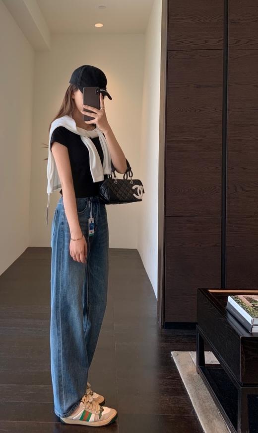 重磅土耳其天丝汉麻高腰显瘦水洗直筒窄腿牛仔裤 商品图10