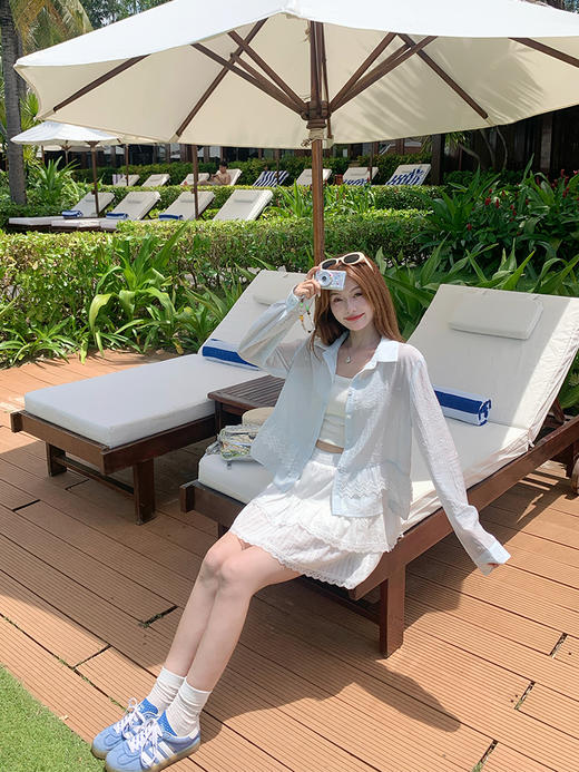 【149元任选2件】 现货！花边长袖防晒衬衫 商品图5