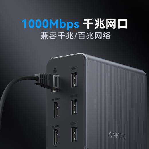【热销】Anker安克 14合1桌面充电拓展坞 超清HDMI转换器Type-c网线USB分线器配件多口硬盘转换传输 A83B6 商品图6