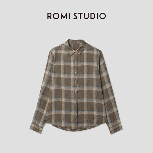 ROMI STUDIO“复古文艺”美式亚麻衬衫外套RWCRS04638 商品图0