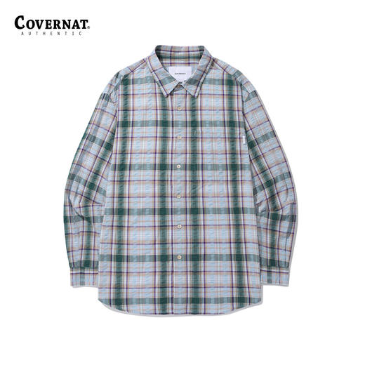covernat韩国潮牌多种颜色纯棉时尚透气格子衬衫2024春夏新品CO2401SH07 商品图0