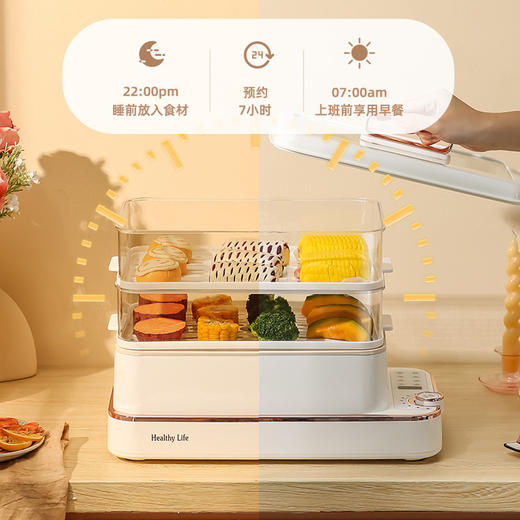 【电蒸锅多功能家用电蒸锅】可预约定时 三层四层大容量一体可视蒸汽锅  商品图2