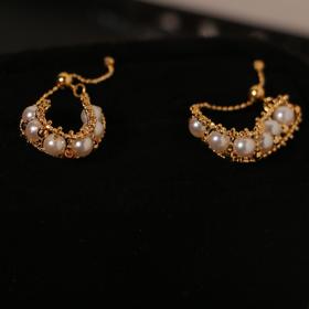 【甄珠贝】珍珠喜金 18k金，akoya小灯泡4mm左右 仙女蕾丝戒指，尾部可调节，不挑手围