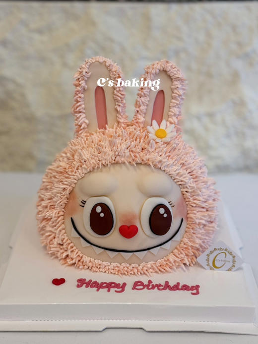 （标准4寸）MO*KOKO/LA*BUBU 粉色拉布布 忌廉蛋糕（默认自提，收费配送请联系客服） 商品图0