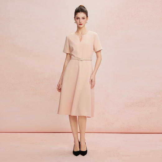 QF8E7斯尔丽25新款法式优雅丝毛小礼服领口晶莹水晶流苏放摆轻奢连衣裙 商品图3