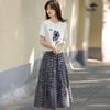 熙世界复古黑白格子半身裙女夏季薄款高级感a字伞裙高腰蛋糕半裙 商品缩略图4