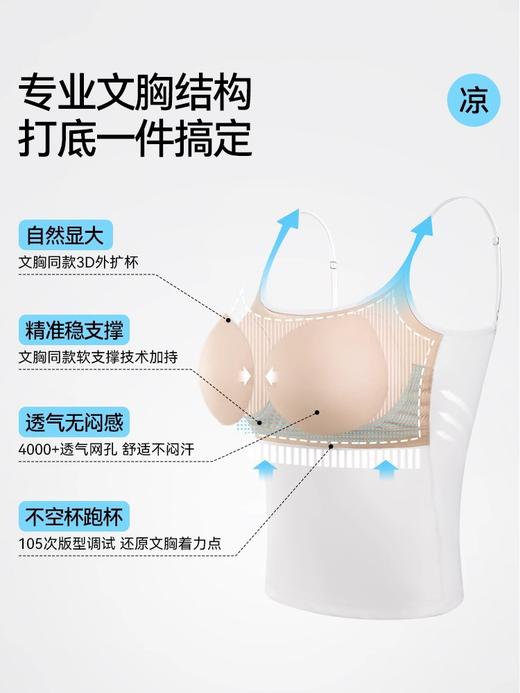 内茵吊带背心女自带一体胸垫凉感遮副乳美背内搭夏季新款A110111基础款1cm 商品图2