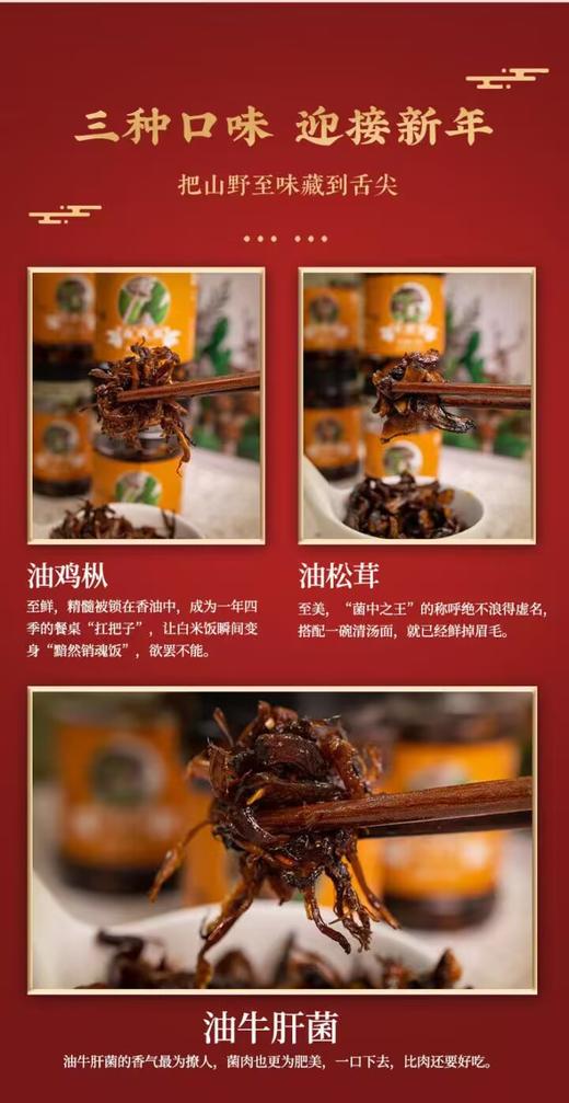 云南菌子好礼盒鸡枞菌牛肝菌松茸菌各2瓶238g/瓶 商品图2