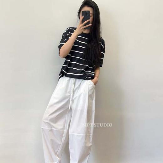 「K」洛诗琳13411极简松弛感萝卜裤2025夏季宽松慵懒休闲裤10407 商品图2