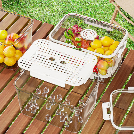 [小滋心选]【活动价 ¥35.9~¥129.9】【露营必备🍃】便携保鲜盒🔥超大容量+冰袋赠送，便携式保鲜盒 可手提露营家用冷藏水果便当 ，密封食品级户外收纳盒子 商品图1
