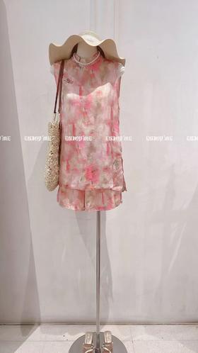 【门店同款】ENJOY夏季云敛-竹里风桃短裤套装 163300500