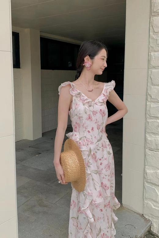 SIA SAYLOR 茶歇初恋碎花温柔花边长裙 20658 商品图4