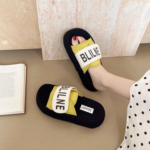 【YW】无忧购魔术贴一字拖鞋外穿通勤百搭厚底松糕沙滩鞋B063（截单后3-5天发货） 商品图4
