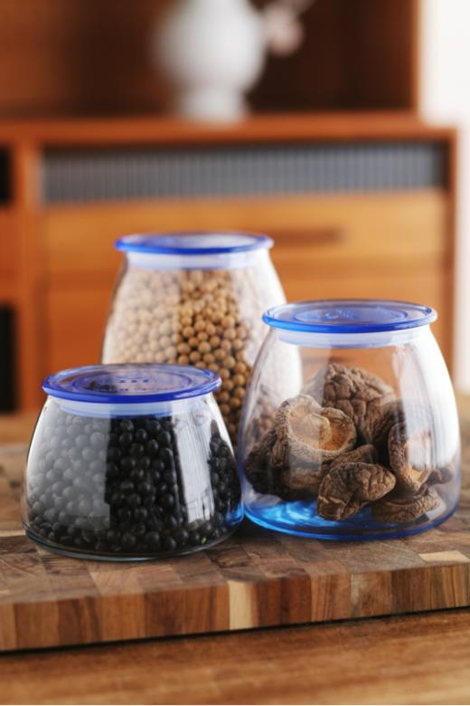 🌟简约之美，实用之选‼️ 【LIBBEY利比韦伯幻彩蓝玻璃密封收纳罐系列💥】 ✅食品级无铅玻璃材质，🤩不含重金属，高安全性 商品图5