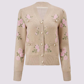 浪漫慵懒金属纽扣优雅针织外套女秋高级优雅气质感(货号:MF85JA753X2002)