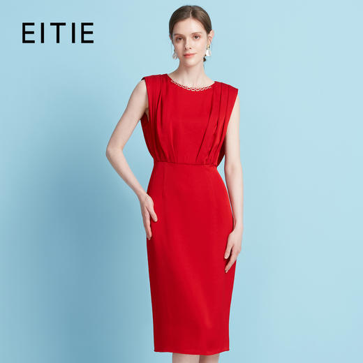 EITIE爱特爱夏季新款气质高腰显瘦设计小礼服连衣裙7877510 商品图0