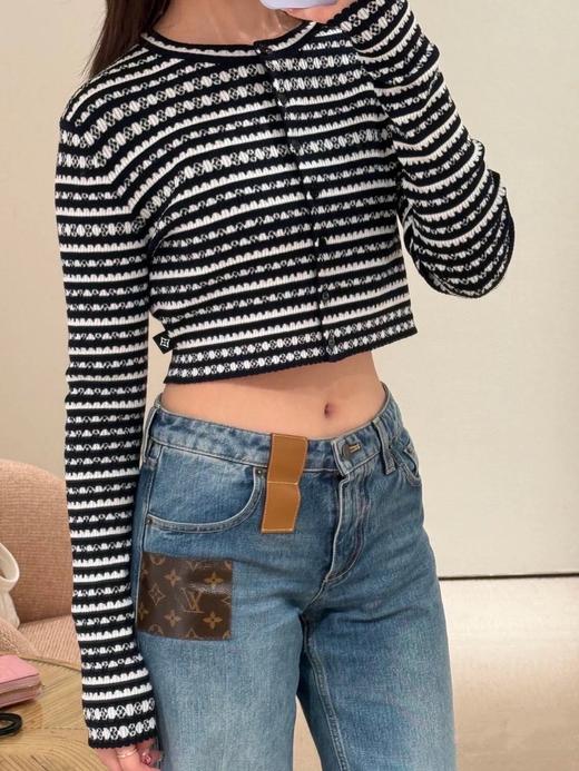 驴家新款钩花条纹开衫（TM） 商品图7