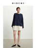 HIDEMI极简显瘦设计感抽绳松紧带中低腰防走光半身裙短裙 黑色/白色 商品缩略图4