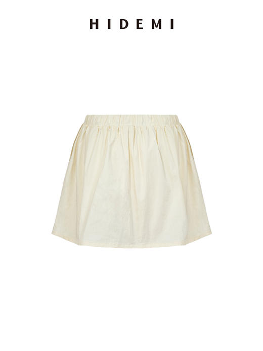 HIDEMI极简显瘦设计感抽绳松紧带中低腰防走光半身裙短裙 黑色/白色 商品图9