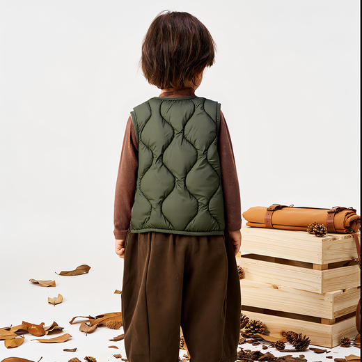 Cucutas幼童羽绒马甲CY25WIW679卡其/深灰/军绿（80#-140#） 商品图1