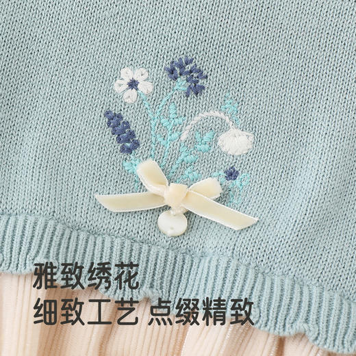 【商场同款】英氏女童连衣裙春秋季长袖针织丝绒裙女宝裙子新款 商品图2