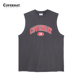 covernat韩国潮牌时尚休闲拱形LOGO无袖宽松背心2024春夏新品CO2402ST26