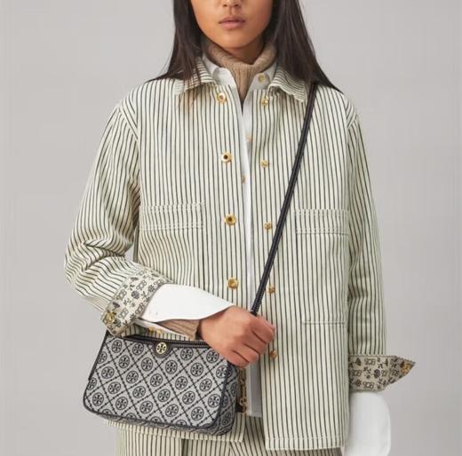【爆款闪降，仅5单！】Tory Burch/汤丽柏琦 T Monogram提花腋下单肩斜挎包85137 -w 香港直邮 清关约7个工作日 商品图12