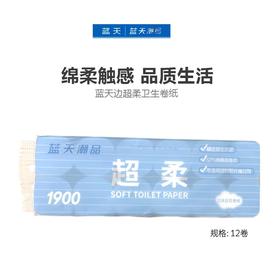 蓝天边超柔立体压花实心卷纸12卷【21003872】