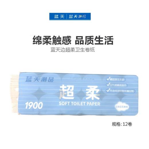 蓝天边超柔立体压花实心卷纸12卷【21003872】 商品图0