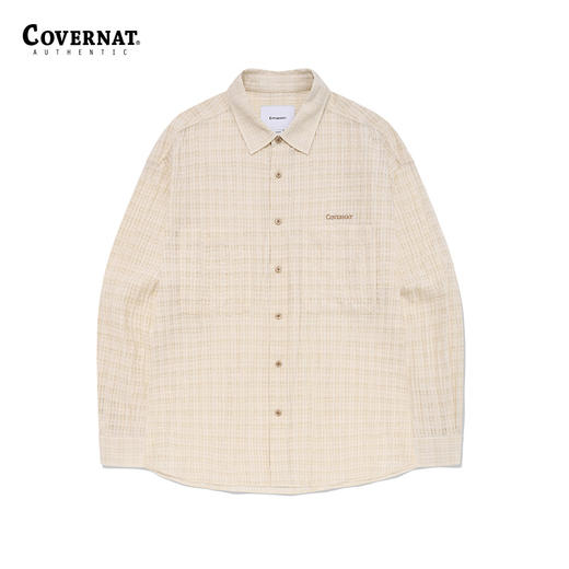 covernat韩国潮牌男女同款泡泡纱舒适透气衬衫2024春夏新品CO2401SH05 商品图0