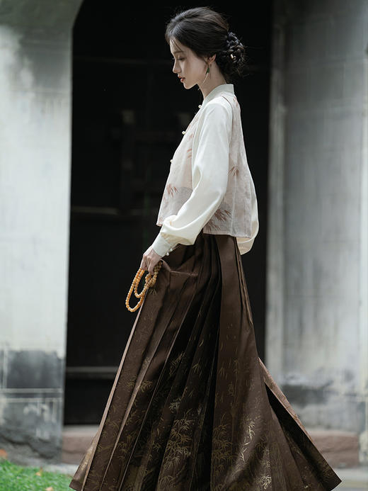 【重回汉唐潇湘子】正品原创改良竖领对襟马面裙套装明制汉服女装 商品图1