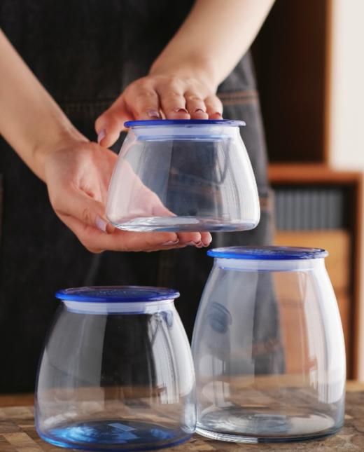 🌟简约之美，实用之选‼️ 【LIBBEY利比韦伯幻彩蓝玻璃密封收纳罐系列💥】 ✅食品级无铅玻璃材质，🤩不含重金属，高安全性 商品图1