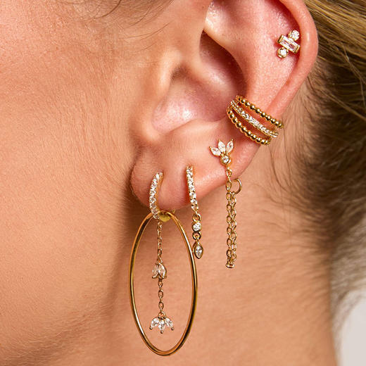 订购8周到｜MYA-BAY-SHINY CAMDEN-金色 锆石 单只 耳廓夹［比利时设计师］ 商品图2