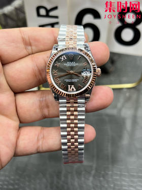 Rolex劳力士GS日志型系列 女款31mm 日志31系列 间玫金灰盘 女士腕表 搭载改Cal.2236