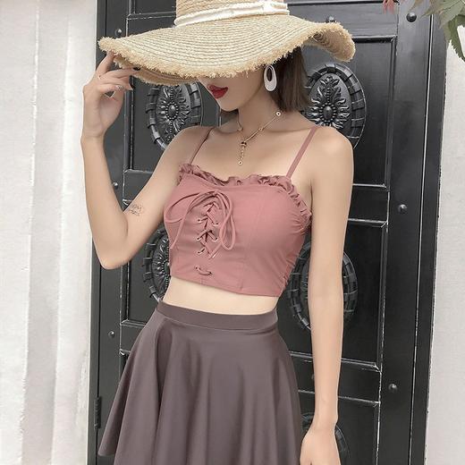 游泳衣女分体式三件套2025新款保守小个子可爱日系小胸泡温泉泳装 商品图1