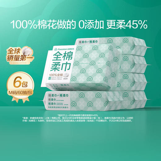 全棉时代M码爆款棉柔巾60抽/包 商品图1