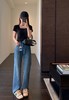 重磅土耳其天丝汉麻高腰显瘦水洗直筒窄腿牛仔裤 商品缩略图6