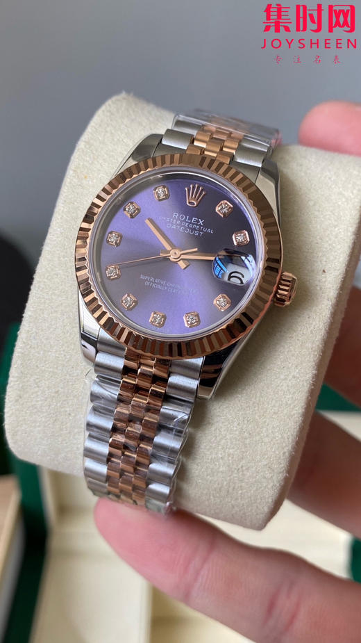劳力士GS日志31系列 女款日志31mm 间玫金紫盘钻面 女士腕表 2236机 新品劳力士女款蚝式日志型腕表31mm 到货 商品图3